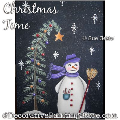 Christmas Time (Snowman) PDF DOWNLOAD Painting Pattern - Sue Getto