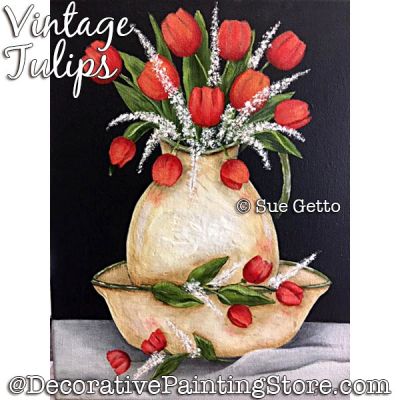 Vintage Tulips Painting Pattern PDF DOWNLOAD - Sue Getto