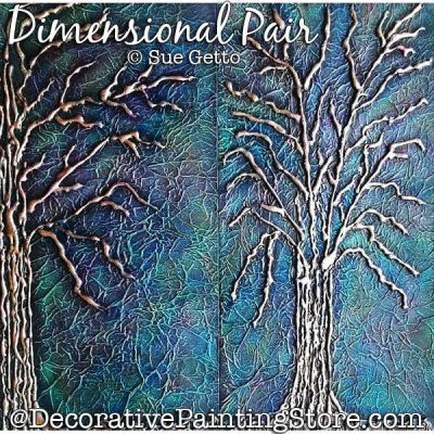 Dimensional Pair (Trees) Painting Pattern PDF DOWNLOAD - Sue Getto