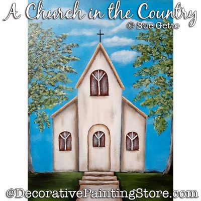 A Church in the Country Painting Pattern PDF DOWNLOAD - Sue Getto
