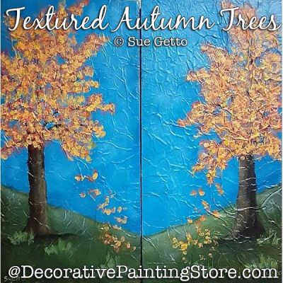 Textured Autumn Trees Painting Pattern PDF DOWNLOAD - Sue Getto