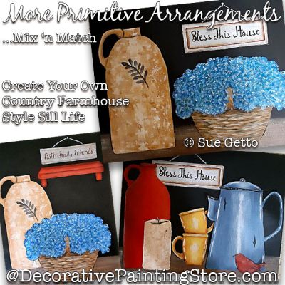 More Primitive Arrangements-Mix n Match Painting Pattern PDF DOWNLOAD - Sue Getto
