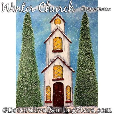 Winter Church Painting Pattern PDF DOWNLOAD - Sue Getto