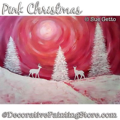 Pink Christmas Painting Pattern PDF DOWNLOAD - Sue Getto