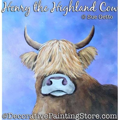 Henry the Highland Cow Painting Pattern PDF DOWNLOAD - Sue Getto