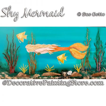 Shy Mermaid Painting Pattern PDF DOWNLOAD - Sue Getto