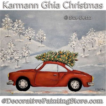 Karmann Ghia Christmas Painting Pattern PDF DOWNLOAD - Sue Getto