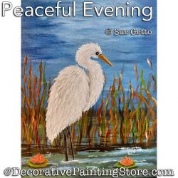 Peaceful Evening (Heron) Painting Pattern PDF DOWNLOAD - Sue Getto