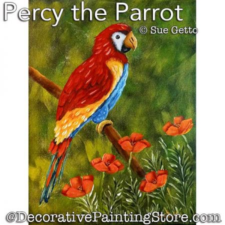 Percy the Parrot Painting Pattern PDF DOWNLOAD - Sue Getto
