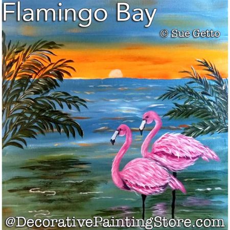 Flamingo Bay Painting Pattern PDF DOWNLOAD - Sue Getto