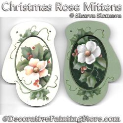 Christmas Rose Mittens Ornaments DOWNLOAD - Sharon Shannon