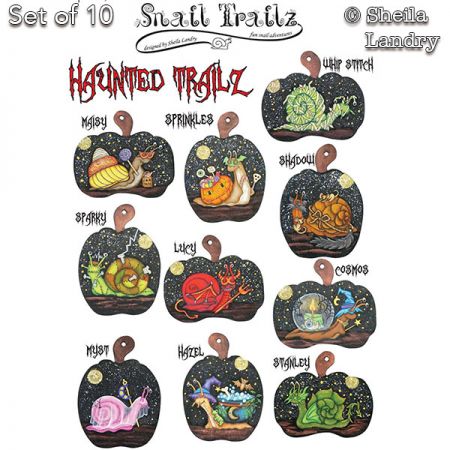 Haunted Snail Trailz-Set of 10 Painting Pattern - Sheila Landry