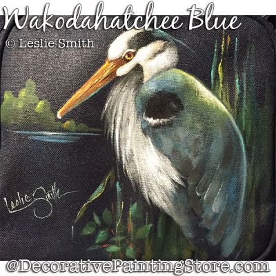 Wakodahatchee Blue (Heron) Painting Pattern PDF DOWNLOAD - Leslie Smith