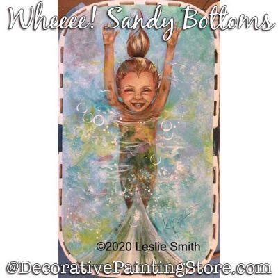 Wheee-Sandy Bottoms (Mermaid) Painting Pattern PDF DOWNLOAD - Leslie Smith