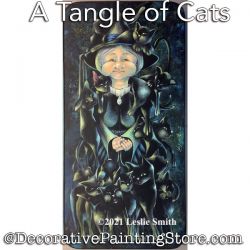 A Tangle of Cats (Witch) Painting Pattern PDF DOWNLOAD - Leslie Smith
