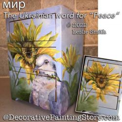 мир - The Ukrainian Word for Peace Painting Pattern PDF DOWNLOAD - Leslie Smith