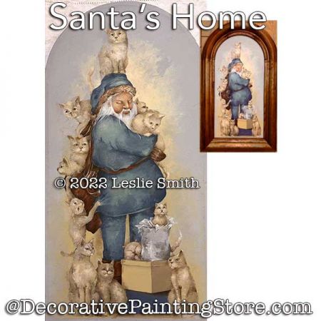 Santas Home Painting Pattern PDF DOWNLOAD - Leslie Smith