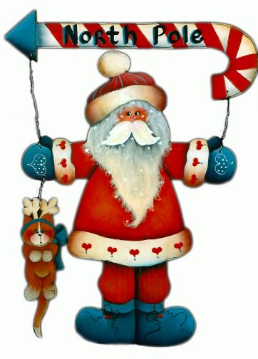 Santa and Kitty  Painting Pattern - Sharon Chinn