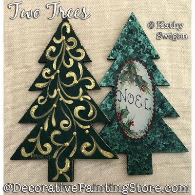 Two Trees Ornament Painting Pattern PDF DOWNLOAD - Kathy Swigon
