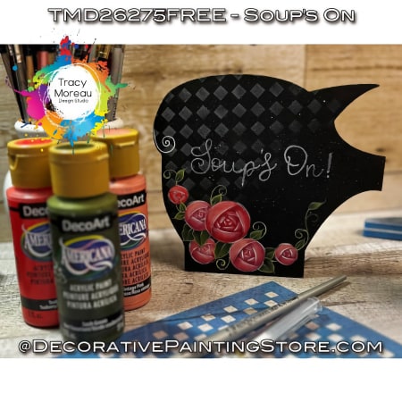 Soup's On Pig Sill Sitter - Tracy Moreau - FREE Painting ePattern