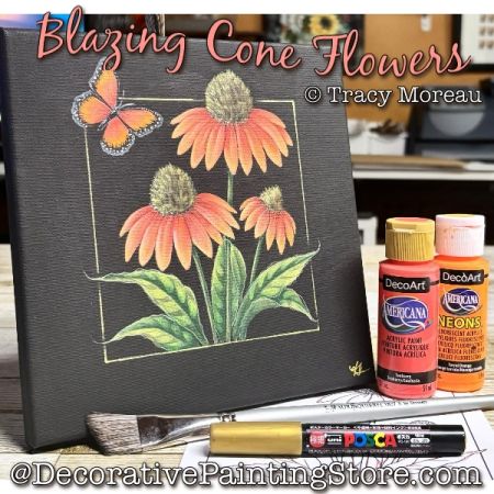 Blazing Cone Flowers - Tracy Moreau - Painting Pattern