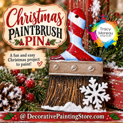 Christmas Paintbrush Pin - Tracy Moreau - FREE Painting ePattern