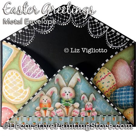 Easter Greetings Metal Envelope Painting Pattern PDF DOWNLOAD - Liz Vigliotto