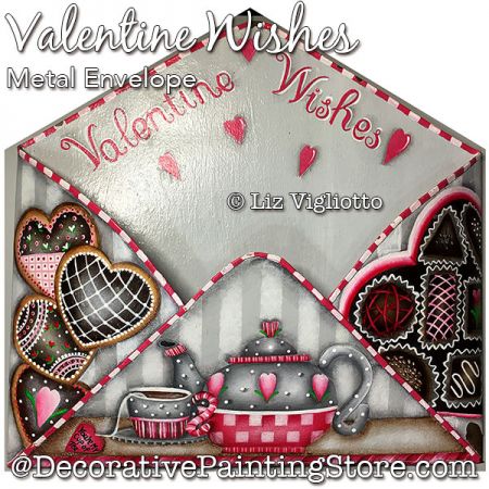 Valentine Wishes Metal Envelope Painting Pattern PDF DOWNLOAD - Liz Vigliotto