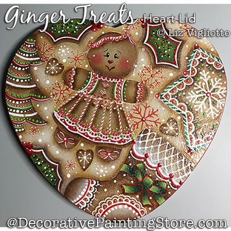Ginger Treats Heart Lid Painting Pattern PDF DOWNLOAD - Liz Vigliotto
