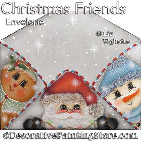 Christmas Friends Metal Envelope Painting Pattern PDF DOWNLOAD - Liz Vigliotto
