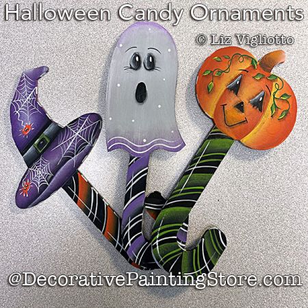 Halloween Candy Ornaments Painting Pattern PDF DOWNLOAD - Liz Vigliotto