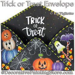 Trick or Treat Halloween Metal Envelope Painting Pattern PDF DOWNLOAD - Liz Vigliotto