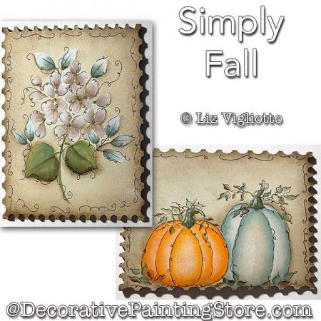 Simply Fall Mini Plaques Painting Pattern PDF DOWNLOAD - Liz Vigliotto