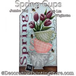 Spring Cups Jumbo Tag Painting Pattern PDF DOWNLOAD - Liz Vigliotto