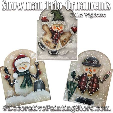 Snowman Trio Painting Pattern PDF DOWNLOAD - Liz Vigliotto