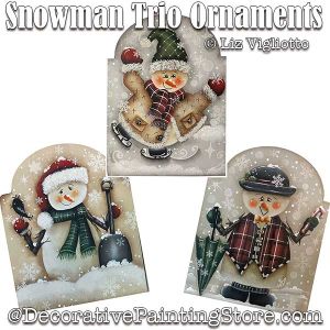 Snowman Trio Painting Pattern PDF DOWNLOAD - Liz Vigliotto