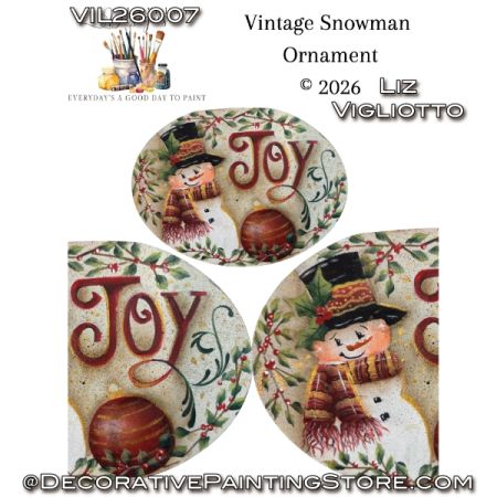 Vintage Snowman Ornament Painting Pattern - Liz Vigliotto