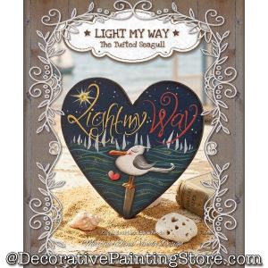 Light My Way The Tufted Seagull Painting Pattern by Martina Elena Vivoda